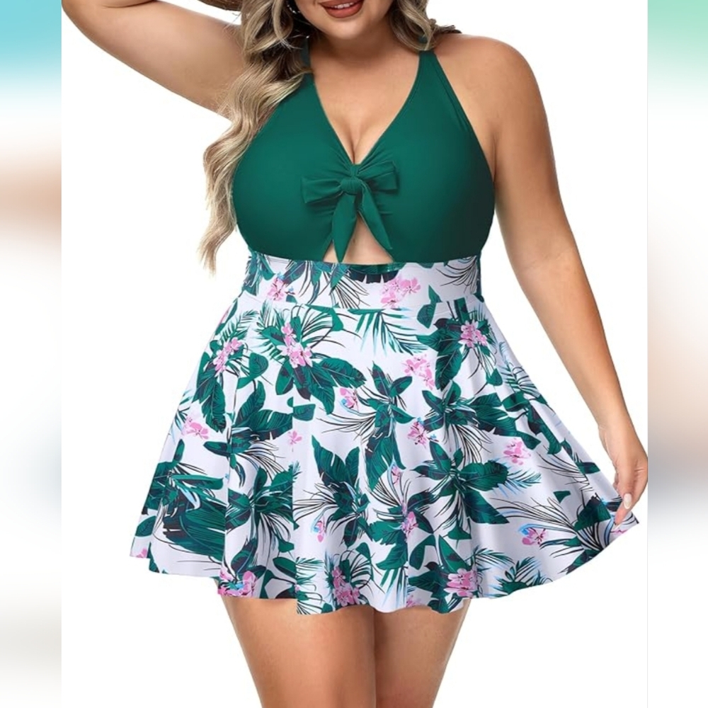 NLEYOOK One Piece Cut Out Flowy Swimsuit - Picture 2 of 9